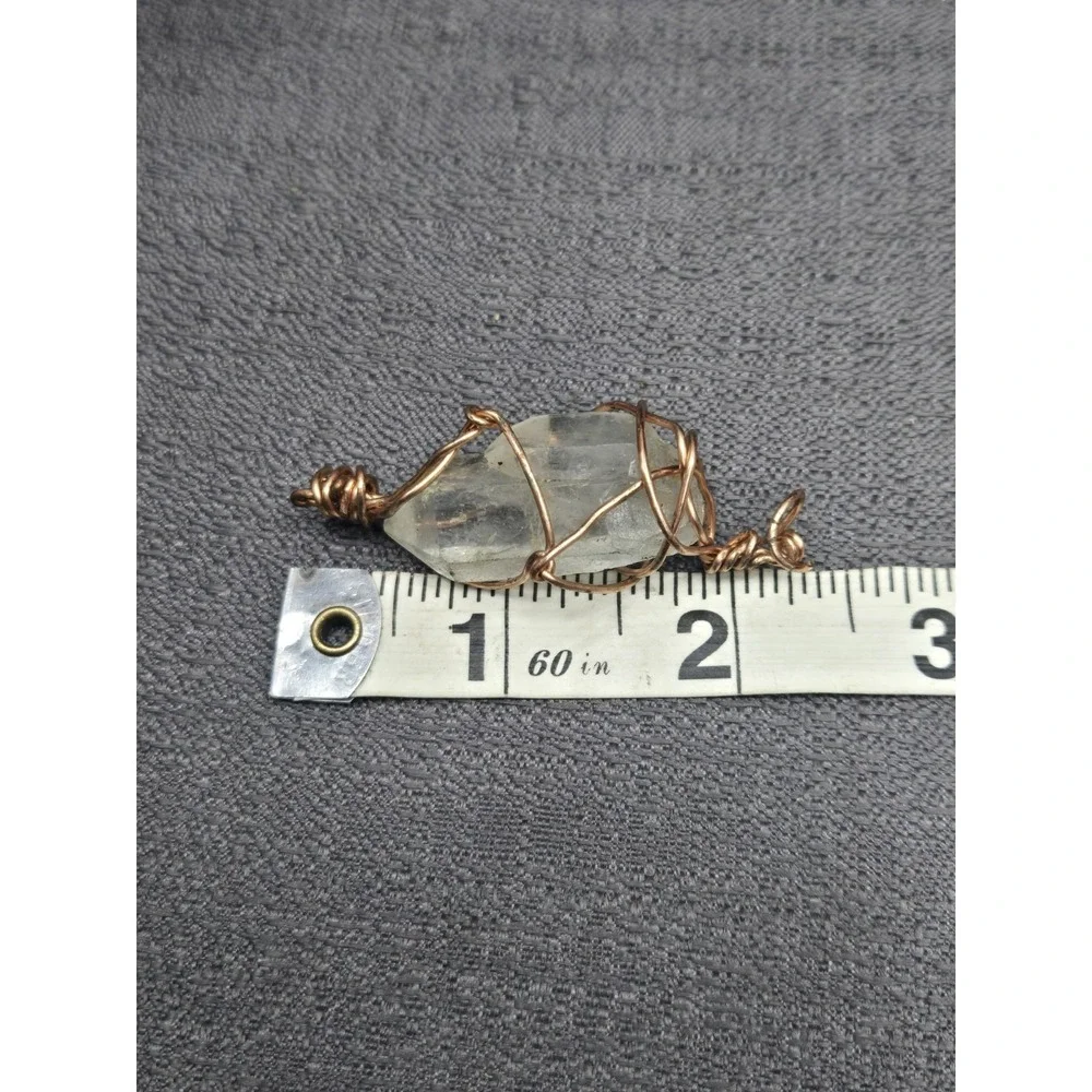 Wire Wrapped Clear‎ Quartz Crystal Pendant Handmade Copper Wire Wrapped Gemstone